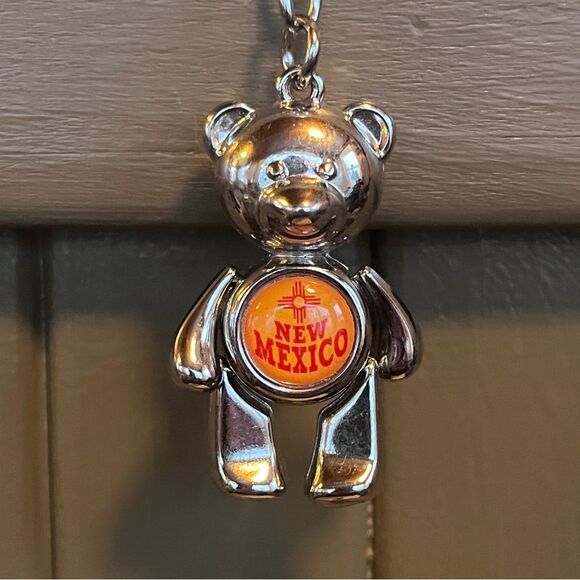 Metal Keychain Teddy Bear New Mexico Souvenir Moveable arms legs - Picture 3 of 7